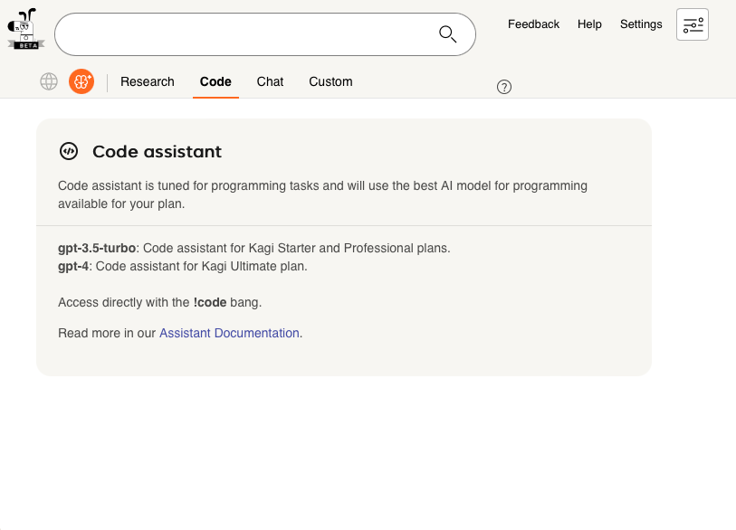 Kagi Assistant - Code