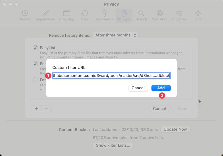 Blocklists - Custom URL