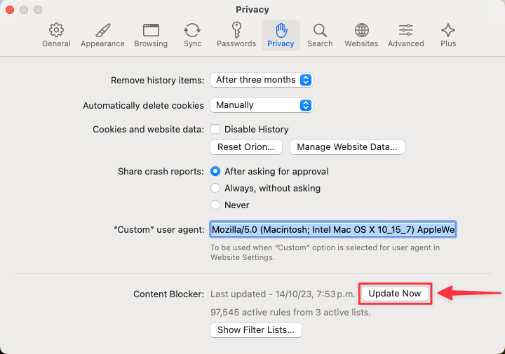 Blocklists - Update Now