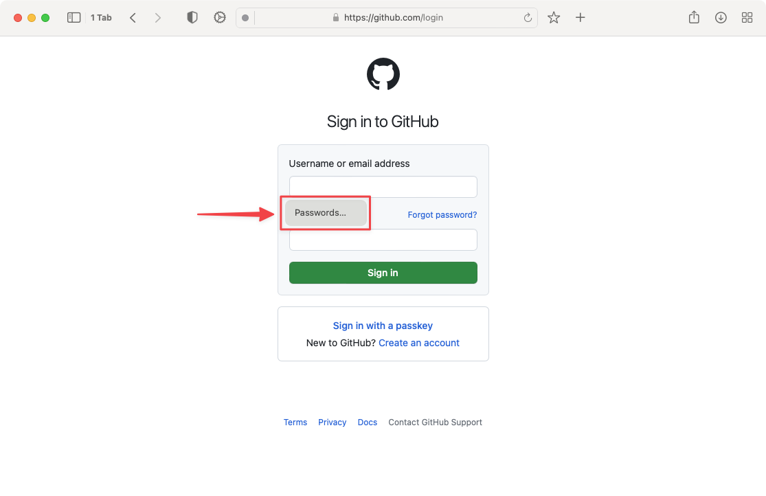 3rd Party Passwords - Passwords Button